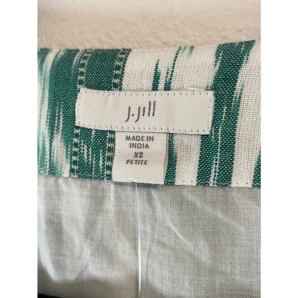 J. JILL Embroidered Ikat Dress Dark Spearmint Size XSP - Picture 4 of 9